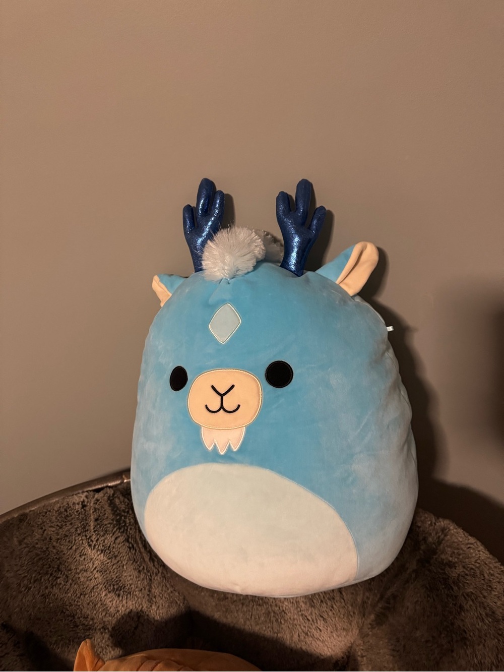 Squishmallows Blue Goat Plush with Shiny Navy Antlers